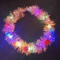 20Pcs LED Gold Silk Garland กระพริบ Bright พวงหรีด Headband Hairband Crown ของเล่นวันเกิดงานแต่งงานฮาโลวีน Christmas