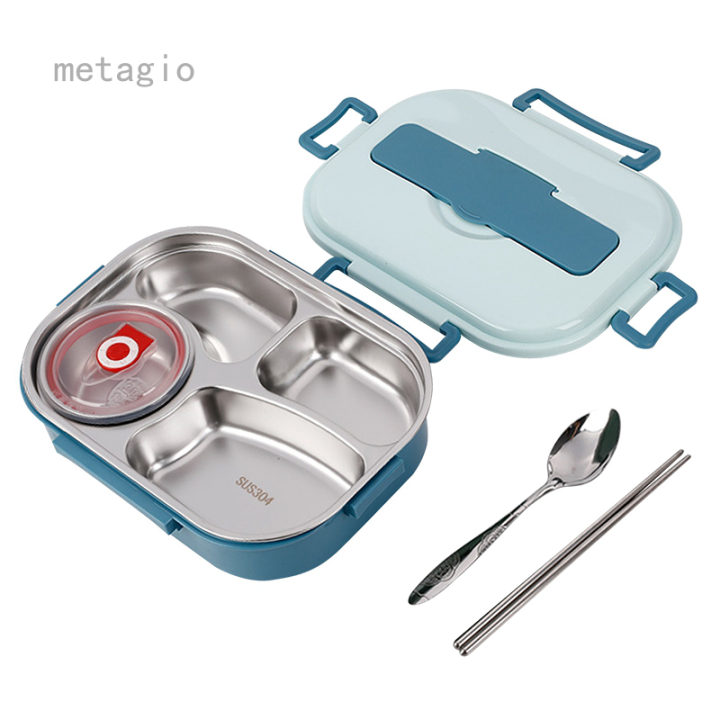 Stainless Steel Insulated Lunch Box Divides Lunch Box Kid Adult Bento ...