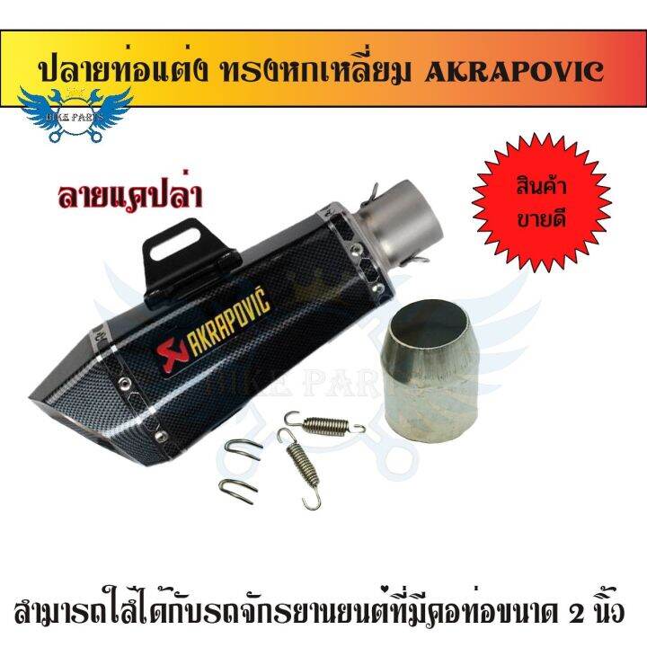 ปลายท่อ-ปลายท่อแต่ง-ท่อแต่ง-ทรงหกเหลี่ยม-akrapovic-คอ2นิ้ว-มีจุกลดเสียง-0163