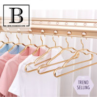 BKK.HOME ไม้แขวนเสื้อ สีทอง แชมเปญ หนา 1.2ml. ขนาด42ซม. (แพ็ค10ชิ้น ) ไม้แขวน Stainless Hangers ที่แขวนเสื้อ