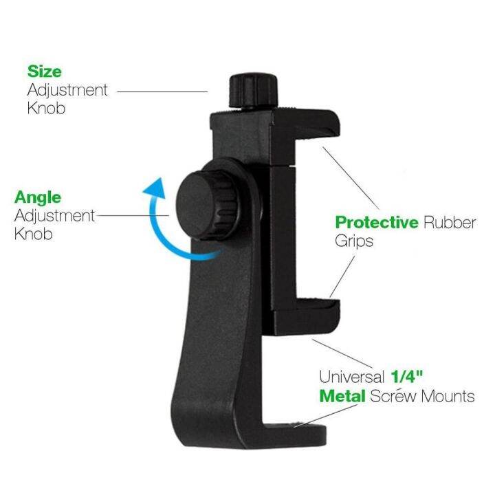 อะไหล่และอุปกรณ์เสริม-ตัวจับ-360-ที่ยึดมือถือ-แบบหัวเกลียว-ต่อขาตั้งกล้อง-แบบเกลียว-1-4-นิ้ว-สามารถใช้ต่อขาตั้งกล้องและไม้เซลฟี่