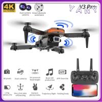 YANY V3Pro เฮลิคอปเตอร์ WiFi FPV ระดับความสูง ของเล่นเครื่องบิน เสียงหึ่งๆ การหลีกเลี่ยงสิ่งกีดขวาง RC Quadcopter กล้อง HD 4K