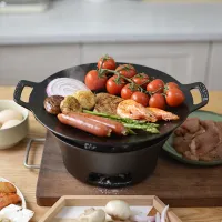 【จัดส่งภายใน 24 ชม】Korean Barbecue Grill Round Size 34cm with BBQ Grill Stove Portable ย่างบาร์บีคิวเกาหลีขนาด 34 ซม.พร้อมเตาย่างแบบพกพา