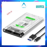 [HCM] Hộp đựng ổ cứng HDD SSD 2.5 QGeeM Trong suốt Gen2 cổng USB C 3.1, Type C to SATASATA I II III, PS4 hỗ trợ UASP tốc độ cao 6Gbps kèm cáp Type C to USB A thumbnail