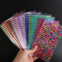 Party and Festival DIY Decoration 12 color Acrylic Sticker 3mm 4mm 5mm 6mm Diy crystal Diamond Self Adhesive Rhinestone Stickers