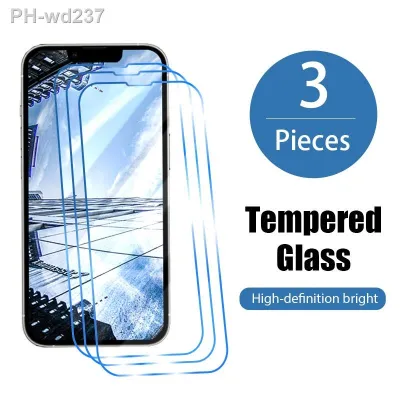 3Pcs Protective Glass on For iPhone 13 12 11 Pro Glass Screen Protector iPhone 11 12 13 Pro Max Mini Xs XR X SE 2020 Glass