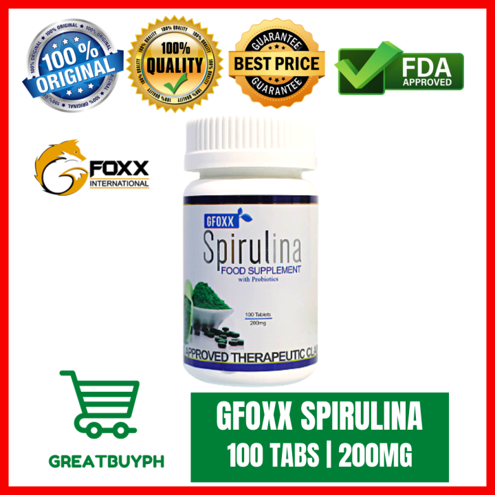 Gfoxx Spirulina + Probiotics Food Supplements (1 Bottle w/ 100 tablets