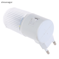 shounagui 2pcs ไฟฉุกเฉินโคมไฟผนังบ้านไฟ LED กลางคืนปลั๊ก EU