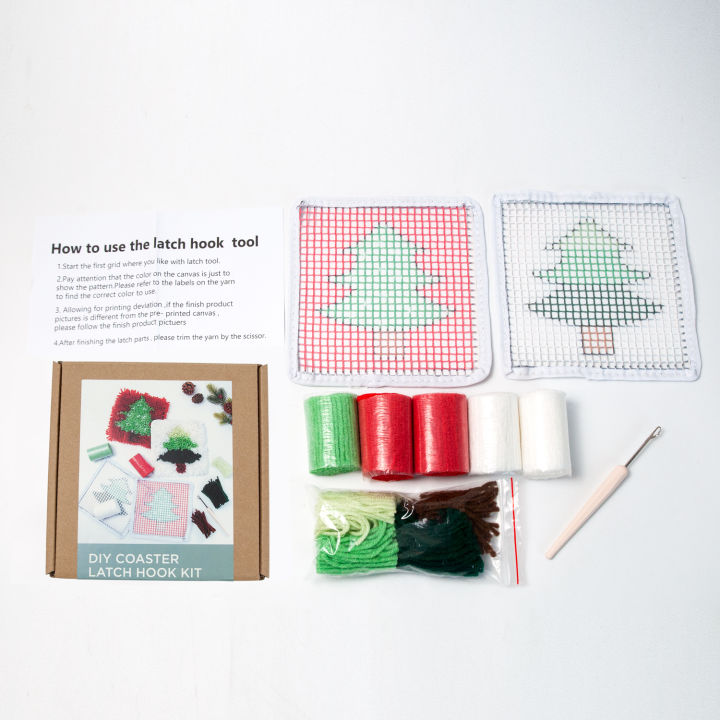 latch-hook-kits-for-kids-and-family-diy-2-pack-xmas-tree-rug-sewing-set-latch-hook-craft-kits