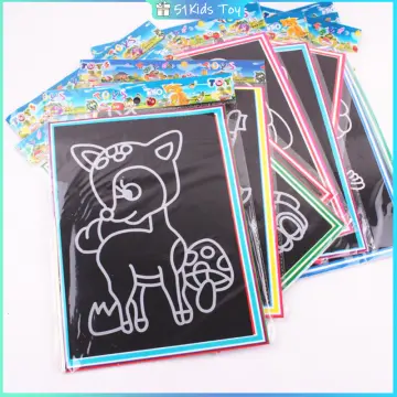 12 Sheet Magic Scraping Drawing Paper Colorful Painting Doodle Notebook  Scratch Art Gift for Kids Random Color 