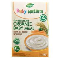 (แพ็ค 3) Baby Natura ข้าวกล้องและแครอท 120 กรัม