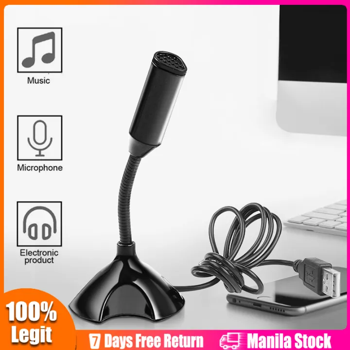 [Delivery in 3 Days]360° Adjustable USB Laptop Microphone USB Wired
