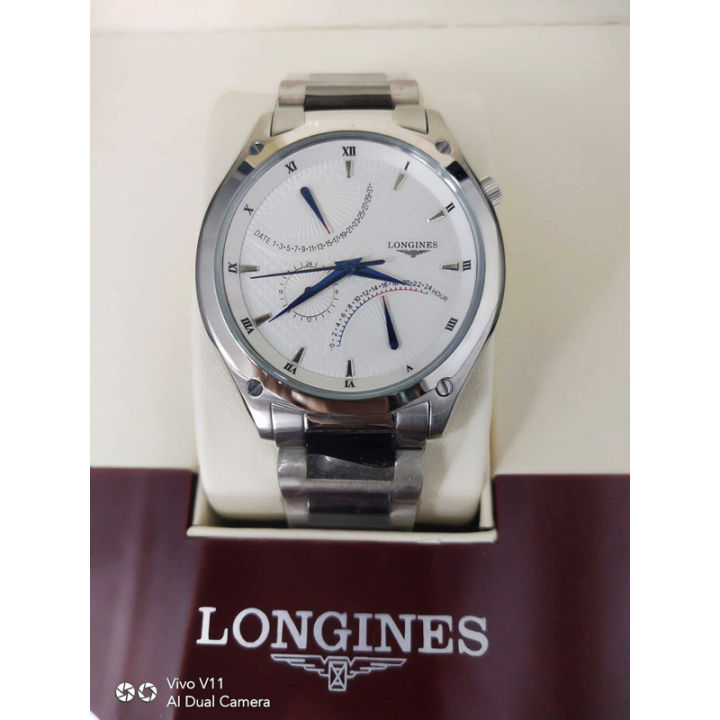 LONGINES Stopwatch stainless steel functional chronograph watch