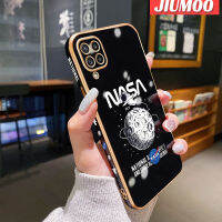 JIUMOO เคสปลอกสำหรับ Samsung Galaxy M32 4G ลายท้องฟ้าใหม่พื้นผิวขอบสี่เหลี่ยมเคสนิ่มซิลิกาเจลกันกระแทกเคสมือถือรวมเลนส์กล้องถ่ายรูปฝาครอบป้องกัน