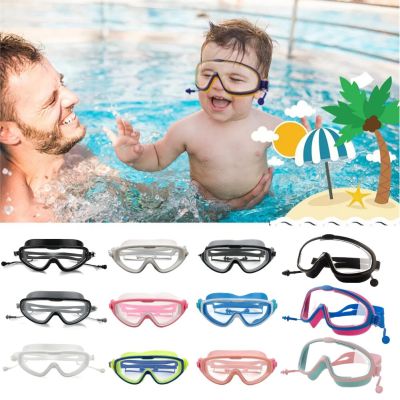 Outdoor Swim Goggles Earplug 2 in 1 Set for Kids Anti-Fog UV Protection Swimming Glasses With Earplugs for Children Adult Goggles