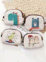 Cute Mini Coin Purse Canvas Fabric Small Coin Bag Coin Bag Zipper Student Wallet Female Short Style 【OCT】