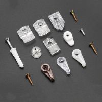 20pcs Plastic Mirror Clips Glass Holder Fixing Cabinet Wardrobe Bookshelf Shelf Support Furniture Connector Hardware Fasteners