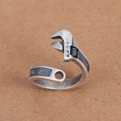 Personality Creative Design Simple Wrench Open Ring Hip Hop Hugh Men 39;s Gift Idle Ring