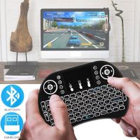 Bluetooth 2.4G Colorful Backlight Russian Spanish Air Mouse Remote Touchpad for Android TV Box PC I8 Mini Wireless Keyboard