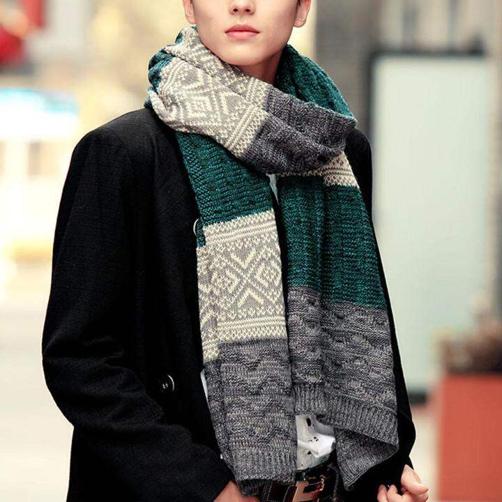 mens patchwork scarf