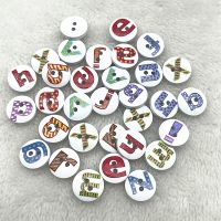 30pcs/lot 15mm A Variety of Styles of Mixed Wood Buttons Round Button Monogrammed Love for Wedding Decor Sewing Accessories Haberdashery