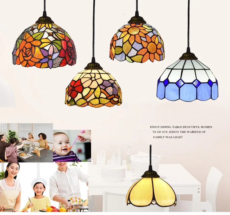 European Style Chandelier Mediterranean Single Head Restaurant Bar Corridor Aisle Lighting Creative Stained Glass Lamps Lazada Singapore European Style Chandelier Mediterranean, Stained Glass Light Fixtures Modern Family