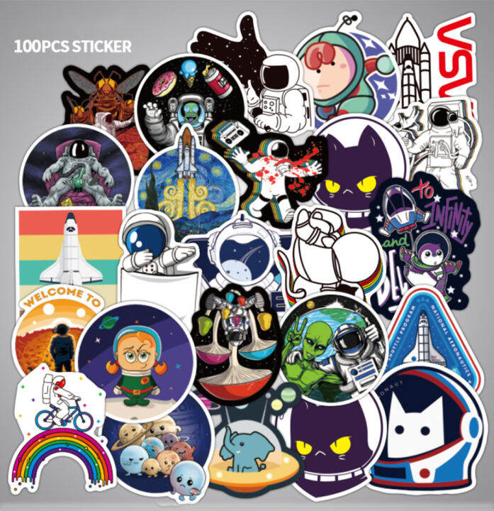 พร้อมส่ง-100ชิ้น-นาซ่า-nasa-sticker-พลาสติกกันน้ำ-สีคมชัด-ตัวอย่างด้านในจ้า