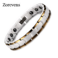 สร้อยข้อมือความสัมพันธ์ ZORCVENS สำหรับผู้หญิงเซรามิค Alert สร้อยข้อมือแม่เหล็ก Healthy Hand Chain