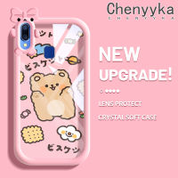 เคส Chenyyka สำหรับ VIVO Y95 Y91i Y91เคสลายการ์ตูนหมีคุกกี้ขนมมอนสเตอร์น้อยมีโบว์แบบนิ่มกันกระแทกเคสโทรศัพท์โปร่งใสฝาครอบป้องกันเลนส์กล้องถ่ายรูปซิลิกาเจล TPU