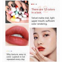 ลิปกลอส Comprehesive Matte Portable High Strength Pigment 12 Color Lip Tint for Girl for Makeup