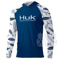 HUK เสื้อ UPF50เสื้อแขนยาวตกปลาสำหรับผู้ชาย,เสื้อยืดเสื้อฮู้ดตกปลาระบายอากาศได้ดีสำหรับใส่กลางแจ้ง