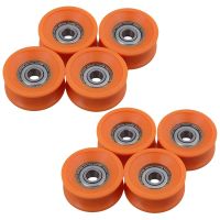 8Pcs 6X30X13mm Plastic Coated Sealed Bearings Steel 606ZZ Deep U Groove Guide Pulley Rail Ball Rolling Bearing Wheel