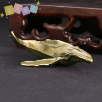 FactoryOutlete?Cheap? Solid brass WHALE figurines VINTAGE รูปปั้นสัตว์ทะเล Desktop เครื่องประดับสำนักงานตกแต่งงานฝีมืออุปกรณ์เสริม