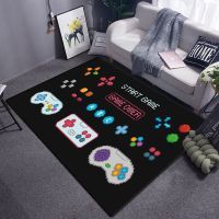 Gamer Carpet Funny Black Game Controller Mats For Children Soft Rug Room Gaming Anime Gamer Chair Rug Large Rug Living Room Boys