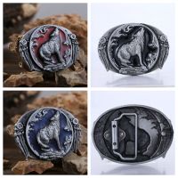 western cowboy zinc alloy belt buckle to the moon wolf howling belt buckle Belts