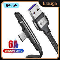 elough สายเคเบิล USB Type-C 6A 66W,สายชาร์จเร็วสำหรับ Huawei P40สายข้อมูล USB-C สำหรับ Xiaomi