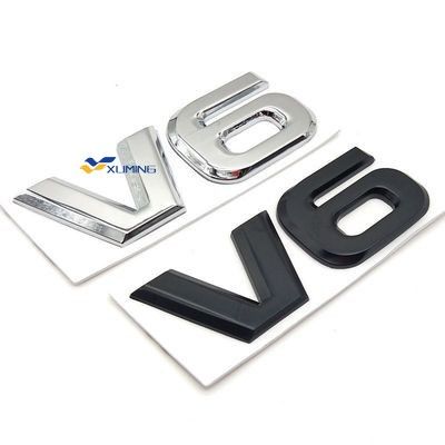 3D Metal V6 Letters Digital Emblem Car Stickers Logo Decal | Lazada PH