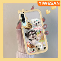 YIWESAN เคสสำหรับ Huawei P30 P30 Pro เคสน้อยน่ารักลายสุนัขนิ่มเคสมือถือโปร่งใสกันกระแทกสร้างสรรค์เคสเลนส์กล้องถ่ายรูปสัตว์ประหลาดน้อยปลอกซิลิโคนใส