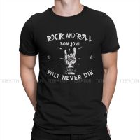 Rock N Roll 100% Cotton Tshirt Bon Jovi Will Never Die Elegant T Shirt Homme Men Tee Shirt Ofertas Trendy