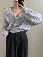 ▪ New 2023 Sweaters Korean Fashion Twist Knitted Kniwears Minimalist Pullovers