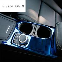 Car Styling Interior Water Cup Holder Panel Decoration Trim For Mercedes Benz A GLA CLA Class W176 X156 C117 LHD Accessories