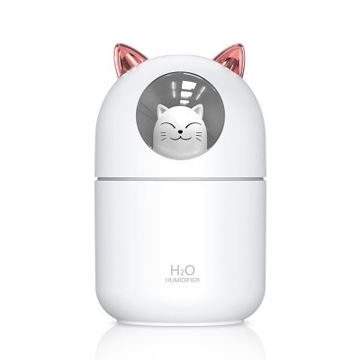 เครื่องพ่นไอน้ำ humidifier Diffuser 300ml เครื่องพ่นไอน้ำ เครื่องพ่นอโรม่า เครื่องเพิ่มความชื้นในอากาศ มีไฟLEDเปลี่ยนสี