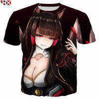 2023 NewAnime เกม Azur Lane ผู้ชายเสื้อยืด3D พิมพ์น่ารักสาวแฟชั่นเสื้อผ้าผู้ชายเสื้อยืดผู้ชายผู้หญิงสบายๆฮาราจูกุท็อปส์ U005