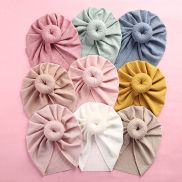BMMH Lovely Soft Solid Color Cotton Bonnet Children s Cap Indian Cap
