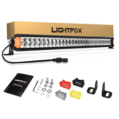 30 Inch LED Light Bar with DT Connector - Lightfox 180W 22,644LM Dual Row Off Road Combo Driving Light, Stylish Two-Tone Design Light Bar for Truck Pickup Roof Bumper, IP68 Waterproof