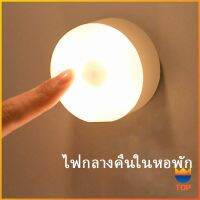 TOP โคมไฟหัวเตียง 0.6w LED โคมไฟ ยึดผนังด้วยแม่เหล็ก ชาร์จ LED Button night light