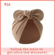 R16 BABY SHOP Cotton Baby Hat Solid Color Soft Bunny Ears Hat Cute Flower