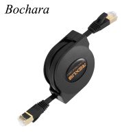 【DT】Bochara Retractable Ultra Flat Gold Plated CAT-7 10 Gigabit RJ45 Ethernet Cable For Modem Router LAN Network  hot