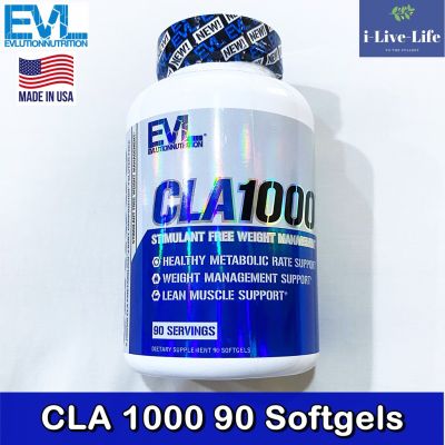 ซีแอลเอ จากน้ำมันดอกคำฝอย CLA 1,000 mg 90 Softgels - EVLution Nutrition Conjugated Linoleic Acid