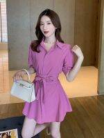 Elegant Suit Skirt for Women 2021 Summer New Style Belt Shirt High Shorts Western Style Super Fairy Two-Piece Suit